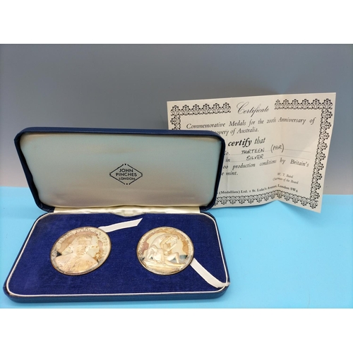 75 - Rare 200th Anniversary of Cook's Discovery of Australia Pair of Silver Coins. Out of 100 Sets this b... 