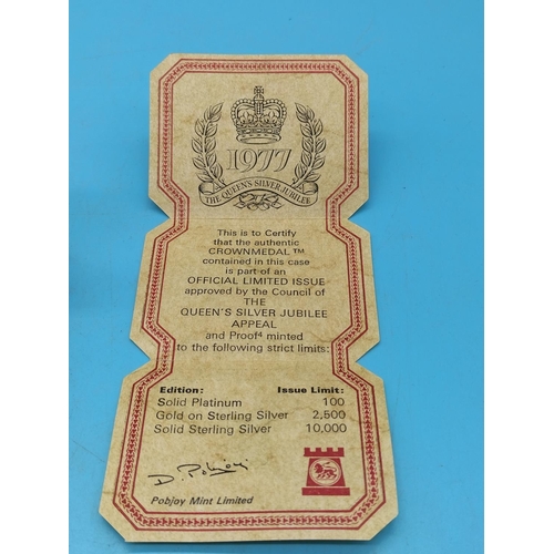 79 - Sterling Silver Pobjoy Mint 1977 Official Limited Issue of 1000 'Council of the Queen's Silver Jubil... 