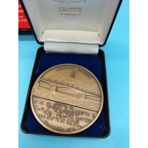 93 - 3 x Medals - 'Richard Trevithick 1771-1833', 'Opening of London Bridge' and 'Sir Thomas Stamford Raf... 