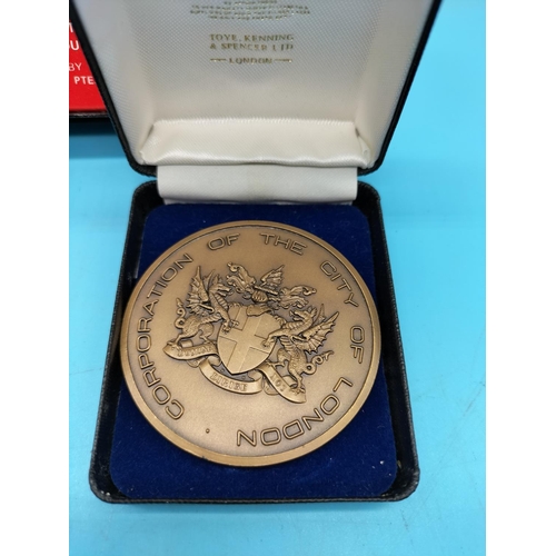 93 - 3 x Medals - 'Richard Trevithick 1771-1833', 'Opening of London Bridge' and 'Sir Thomas Stamford Raf... 