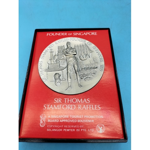93 - 3 x Medals - 'Richard Trevithick 1771-1833', 'Opening of London Bridge' and 'Sir Thomas Stamford Raf... 