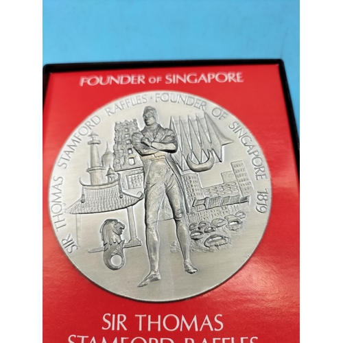 93 - 3 x Medals - 'Richard Trevithick 1771-1833', 'Opening of London Bridge' and 'Sir Thomas Stamford Raf... 