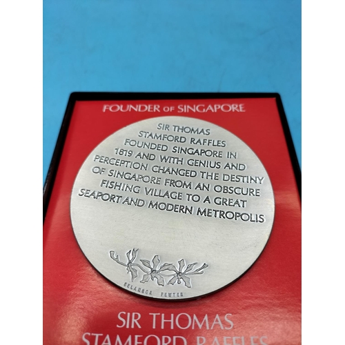 93 - 3 x Medals - 'Richard Trevithick 1771-1833', 'Opening of London Bridge' and 'Sir Thomas Stamford Raf... 