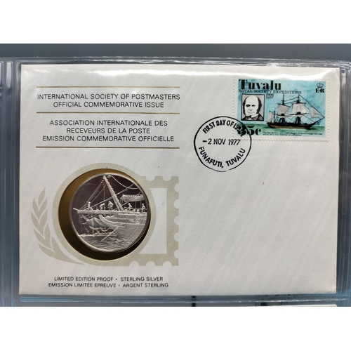 95 - 1977 International Society of Postmasters Official Commemorative Issue First Day Covers with Sterlin... 