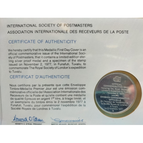 95 - 1977 International Society of Postmasters Official Commemorative Issue First Day Covers with Sterlin... 