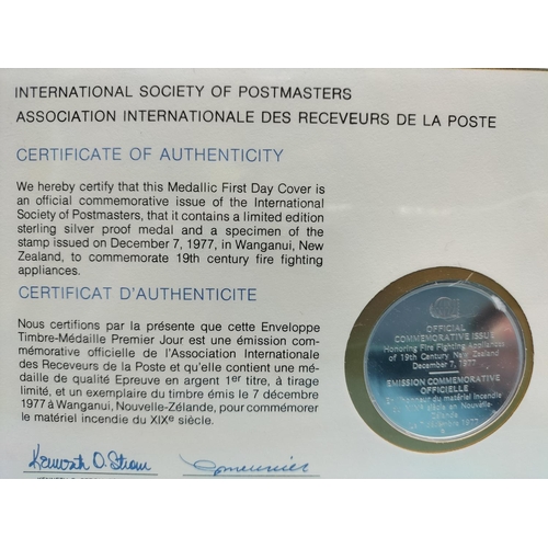 95 - 1977 International Society of Postmasters Official Commemorative Issue First Day Covers with Sterlin... 