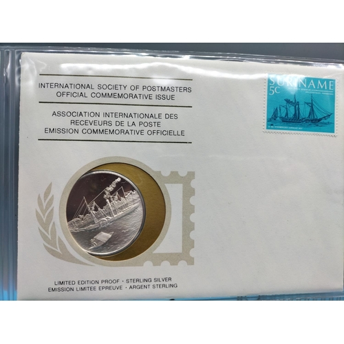 96 - 1977 International Society of Postmasters Official Commemorative Issue First Day Covers with Sterlin... 