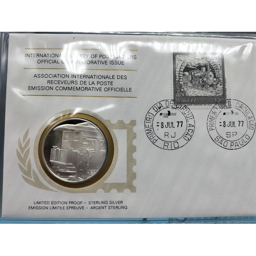 97 - 1977 International Society of Postmasters Official Commemorative Issue First Day Covers with Sterlin... 