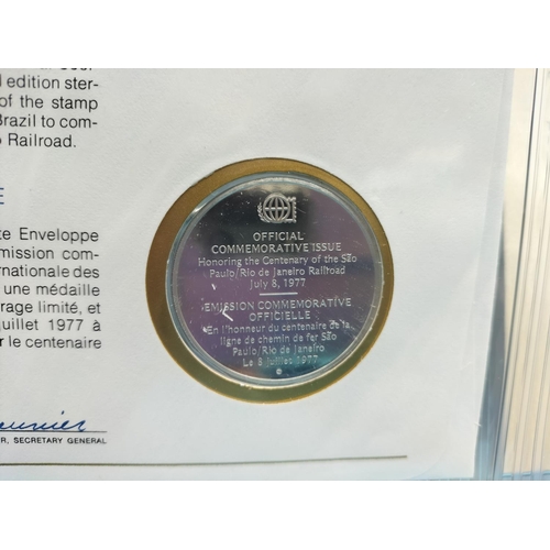 97 - 1977 International Society of Postmasters Official Commemorative Issue First Day Covers with Sterlin... 