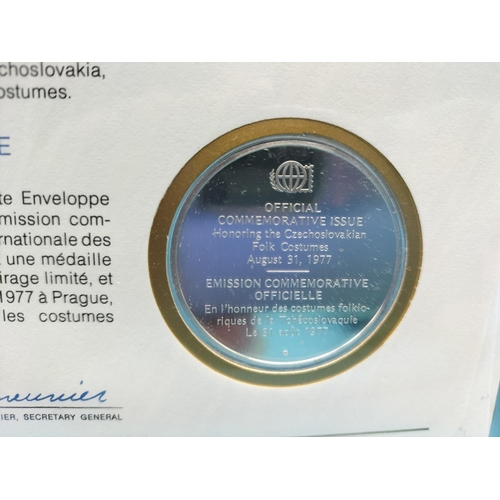 97 - 1977 International Society of Postmasters Official Commemorative Issue First Day Covers with Sterlin... 