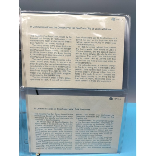 97 - 1977 International Society of Postmasters Official Commemorative Issue First Day Covers with Sterlin... 