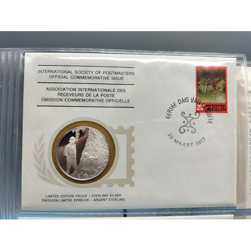 99 - 1977 International Society of Postmasters Official Commemorative Issue First Day Covers with Sterlin... 