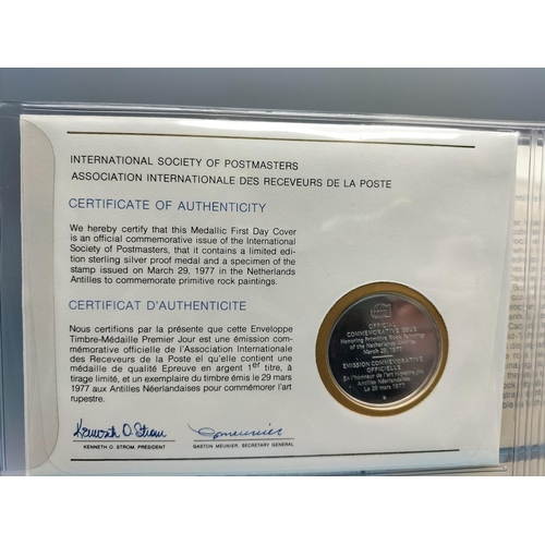 99 - 1977 International Society of Postmasters Official Commemorative Issue First Day Covers with Sterlin... 