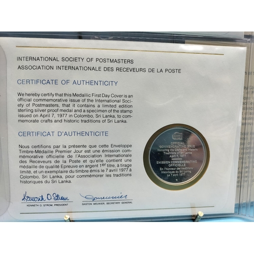 99 - 1977 International Society of Postmasters Official Commemorative Issue First Day Covers with Sterlin... 
