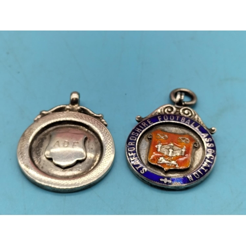 254 - Hallmarked Silver Watch Chain Fobs (2).