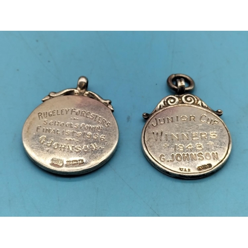 254 - Hallmarked Silver Watch Chain Fobs (2).