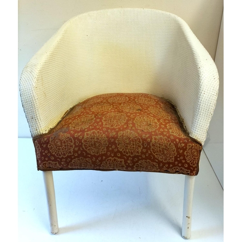 224 - LLoyd Loom Style Sprung Seat Chair. 75cm x 58cm. This Lot is Collection Only.