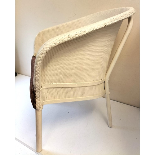 224 - LLoyd Loom Style Sprung Seat Chair. 75cm x 58cm. This Lot is Collection Only.