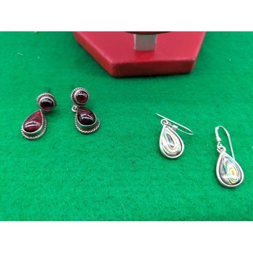 232 - 2 Pairs of 925 Silver Earrings plus 925 Pendant and Chain.