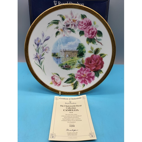242 - Royal Doulton Floral Collection Limited Edition Plate 'Camellia' PN48. Boxed.