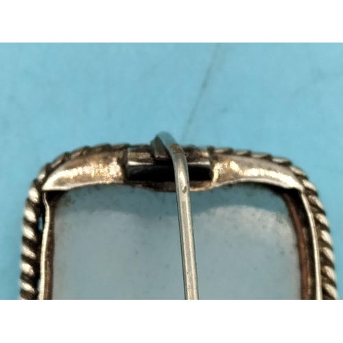 368 - 925 Silver and Agate Brooch/Pendant. Tested by Vendor.