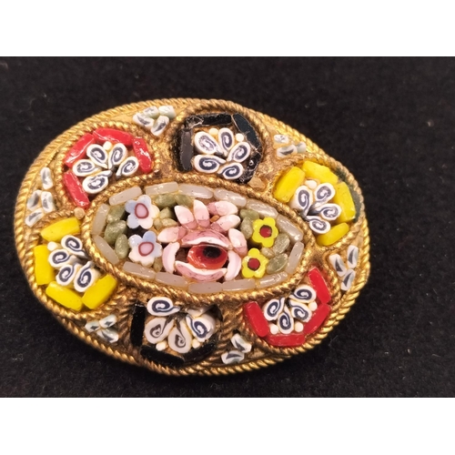 370 - Oval Antique Micro Mosaic Brooch.