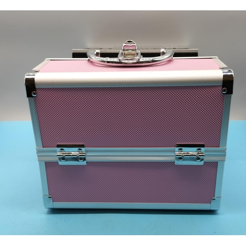 381 - Amasava Pink Make Up Case. 20cm High. All proceeds from this Lot to the Ukraine Fund.