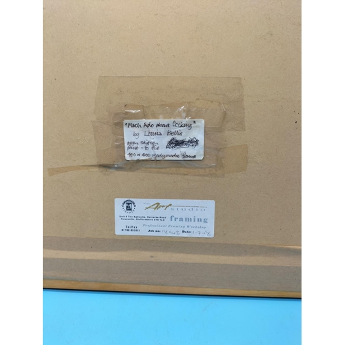 385 - Framed Open Edition Print 'Much Ado About Cooking' by American Artist Louisa Bells. 46cm x 46cm.