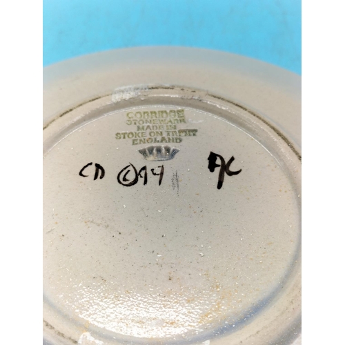 129 - Cobridge Stoneware 15cm Dish Decorated with Carp and Lilies.