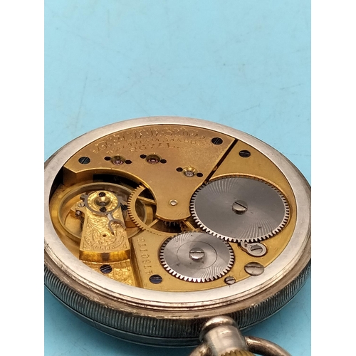 153 - Silver Birmingham Hallmarked Pocket Watch Case. A.W.W.Co Waltham. No 4736773. W/O.