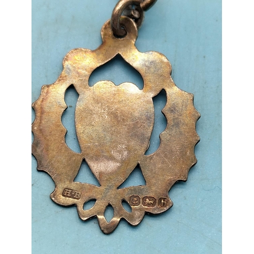 154 - Silver Hallmarked Albert Chain with T-Bar and Fob. 30cm Long. 48 Grams.