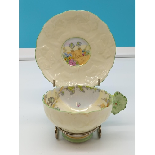 1 - Royal Paragon c 1933 Hand Painted Cabinet Cup and Saucer 'Fountain at Hampton Court'.