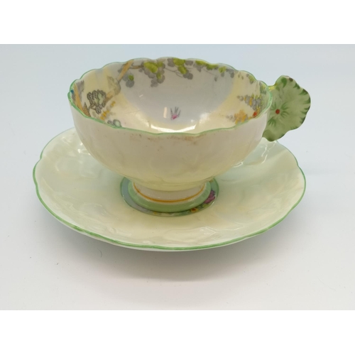 1 - Royal Paragon c 1933 Hand Painted Cabinet Cup and Saucer 'Fountain at Hampton Court'.