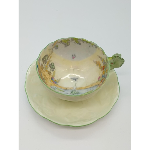 1 - Royal Paragon c 1933 Hand Painted Cabinet Cup and Saucer 'Fountain at Hampton Court'.