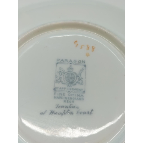 1 - Royal Paragon c 1933 Hand Painted Cabinet Cup and Saucer 'Fountain at Hampton Court'.