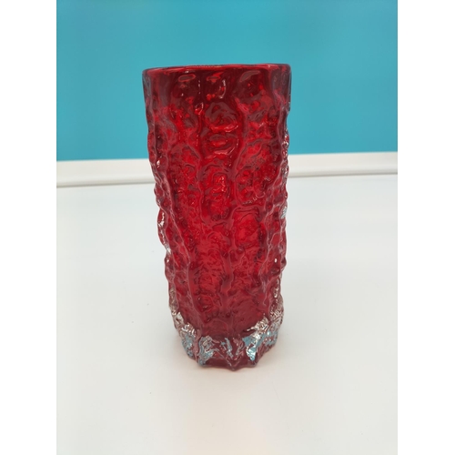 122 - Whitefriars Ruby Red 19cm vase.