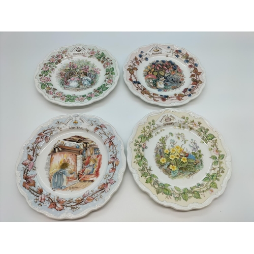 129 - Royal Doulton Brambly Hedge Set of 4 Seasons Plates. 20cm Diameter.