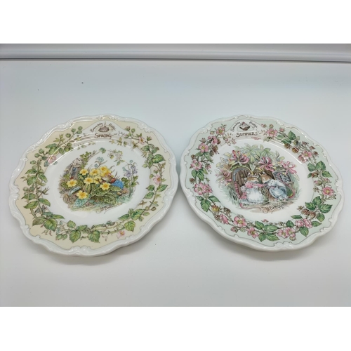 129 - Royal Doulton Brambly Hedge Set of 4 Seasons Plates. 20cm Diameter.