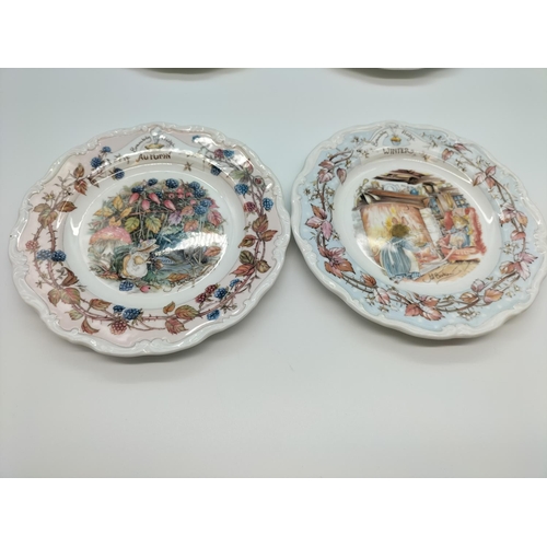 129 - Royal Doulton Brambly Hedge Set of 4 Seasons Plates. 20cm Diameter.