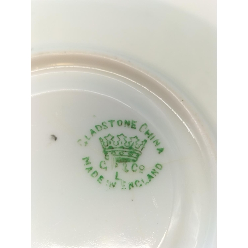 136 - Gladstone Pottery 'Waterlily' Cup and Saucer.