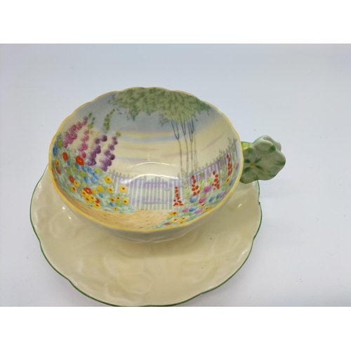 2 - Royal Paragon Hand Painted Cabinet Cup and Saucer c1933. The Saucer is 'Hedgeside Flowers in Warwick... 