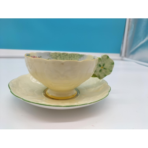 2 - Royal Paragon Hand Painted Cabinet Cup and Saucer c1933. The Saucer is 'Hedgeside Flowers in Warwick... 