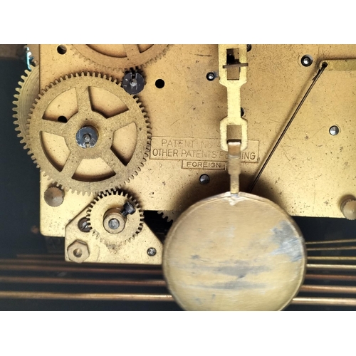 21 - 1930's Oak Cased Mantle Clock with Westminster Chimes. W/O. 21cm High, 34cm x 13cm.