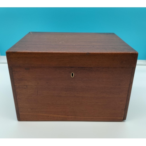 22 - Oak Three Drawer Box with Purple Velvet Lining. 21cm High, 31cm x 24cm.