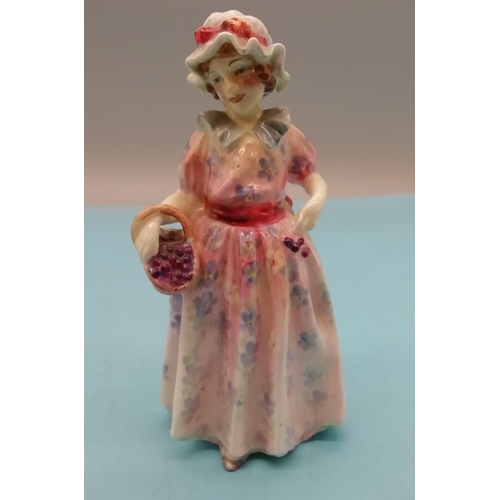 27 - Early Royal Doulton 14cm Lady Figure 'Cerise' HN 1607. First Quality. Good Condition.
