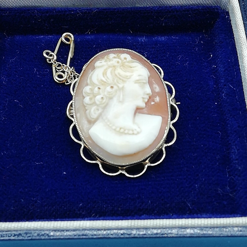30 - E.Joy & Co 9ct 375 Hallmarked Cameo with Safety Pin.
