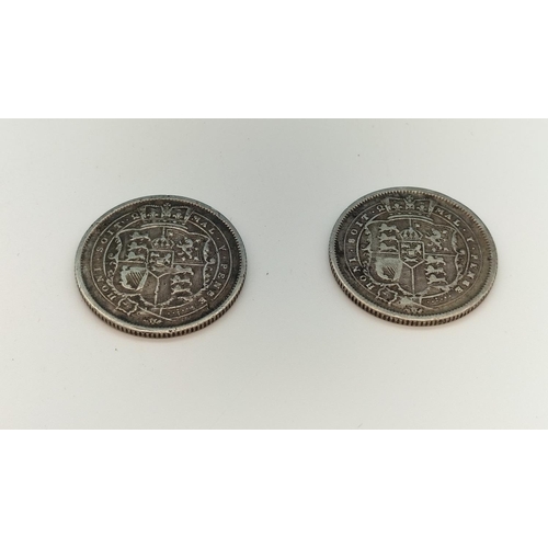 37 - 2 x George III Shillings. 1819 & 1816.