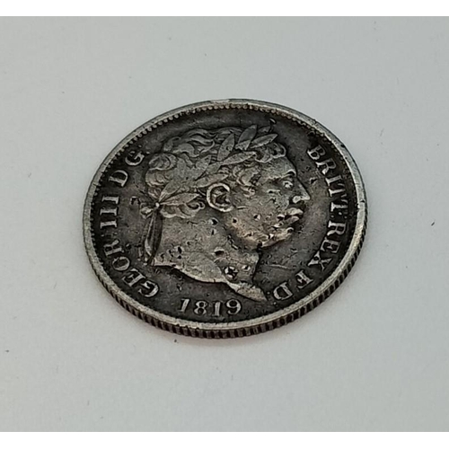 37 - 2 x George III Shillings. 1819 & 1816.