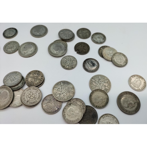 39 - 0.500 Silver Coins. 134 Grams.