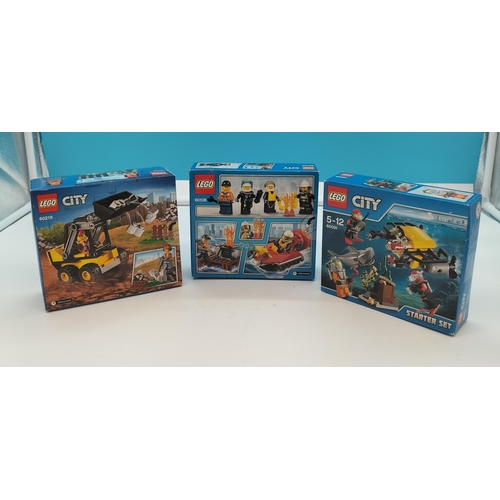 Unopened Lego City Sets (3) 60106, 60219 and 60091.